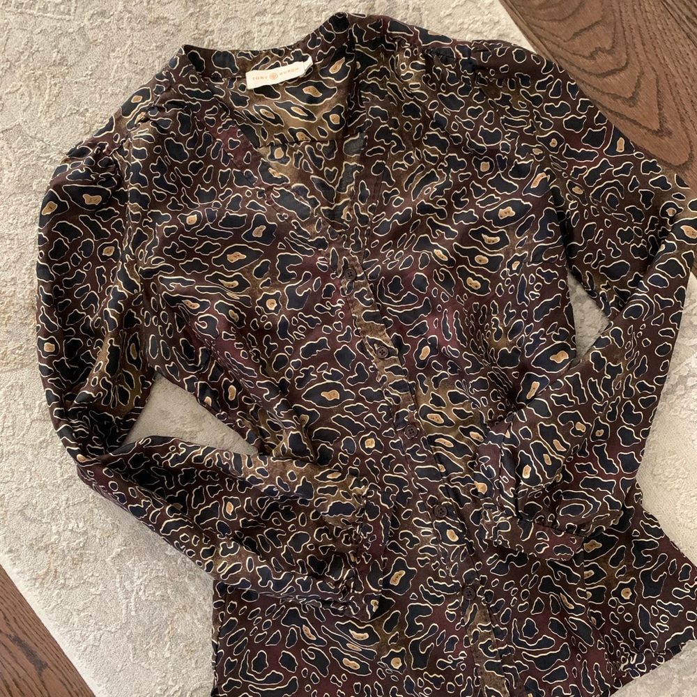 Tory Burch Abstract Leopard Blouse 🐆